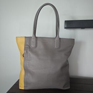 Mandarina Duck Shoulder Bag Grey Gold Yellow Designed In Italy